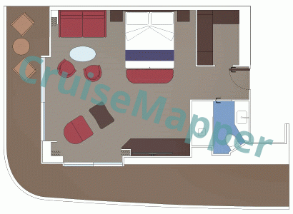 MSC World Europa Grand Suite with Wraparound Balcony  floor plan