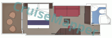 MSC World America Deluxe Balcony Cabin  floor plan