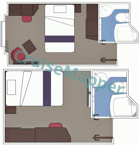 MSC World Asia Studio Single Cabin  floor plan