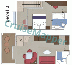 MSC World Asia MSC Yacht Club Duplex Suite  floor plan