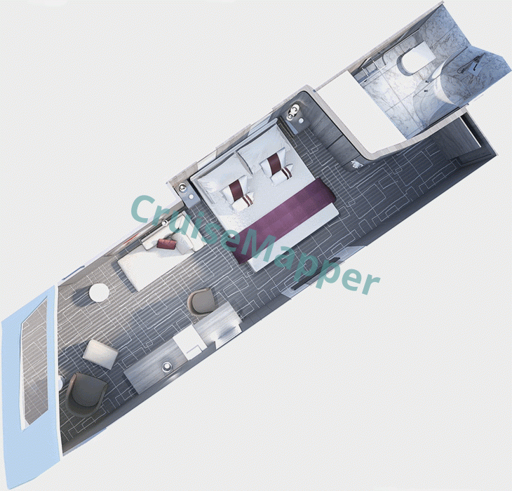 Celebrity Ascent Oceanview Cabin  floor plan