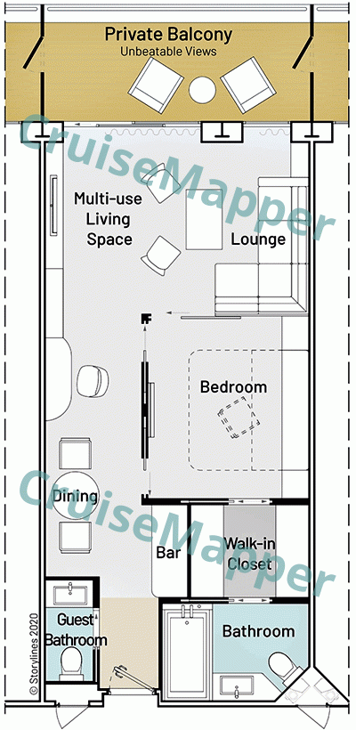 Storylines MV Narrative RU3-570 Balcony Suite  floor plan