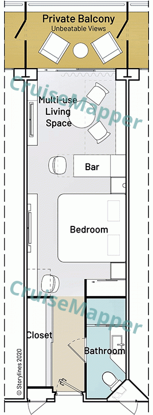 Storylines MV Narrative RU2-375-440 Balcony Suite  floor plan