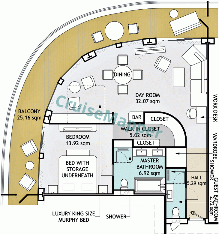 Storylines MV Narrative RU4-1090 Aft-Facing Apartment  floor plan