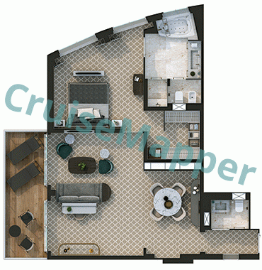 Silver Nova Bow-facing Grand Suite  floor plan