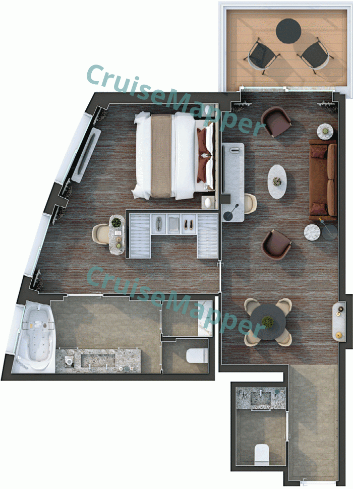 Silver Nova Bow-facing Junior Grand Suite  floor plan