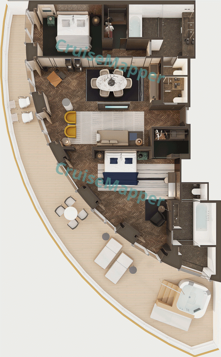 Norwegian Prima The Haven Deluxe Owner Suite  floor plan