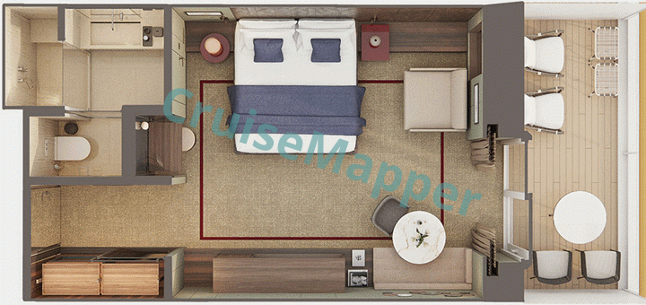 Norwegian Prima The Haven Penthouse with Balcony  floor plan