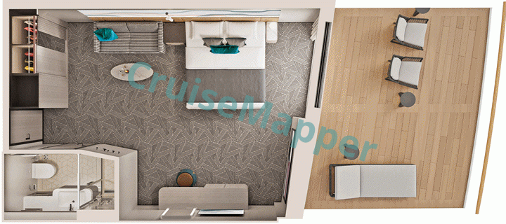Norwegian Viva Family Suite with Large Balcony  floor plan