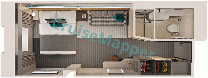 Norwegian Viva Oceanview with Round Window  floor plan