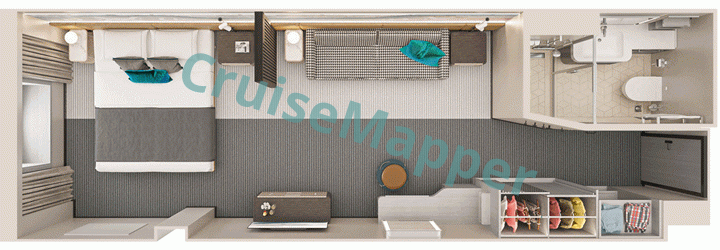 Norwegian Aqua Family Oceanview and Large Oceanview Cabins  floor plan