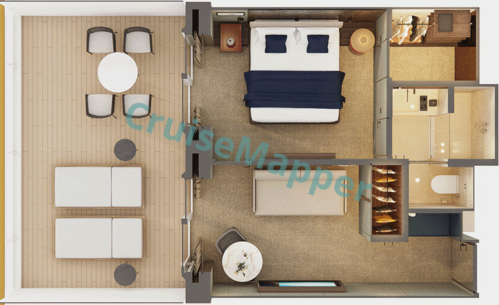 Norwegian Aura The Haven Aft-Facing Penthouse with Master Bedroom  floor plan