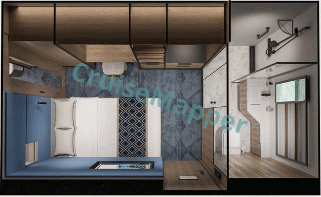 Norwegian Aura Studio Interior Single Cabin  floor plan