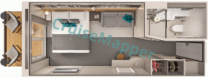 Norwegian Aura Balcony Cabins  floor plan