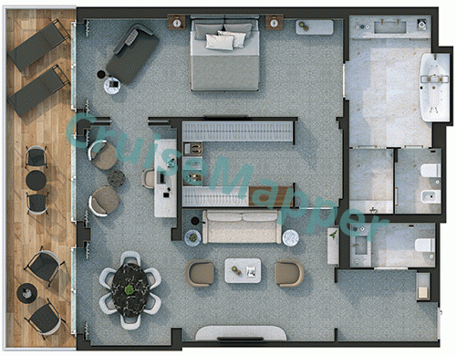 Silver Ray Owner Suite with Large Terrace  floor plan