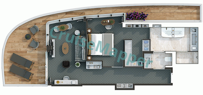 Silver Ray Master Suite with Wraparound Balcony  floor plan