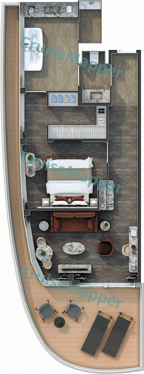 Silver Ray Master Suite with Wraparound Balcony  floor plan