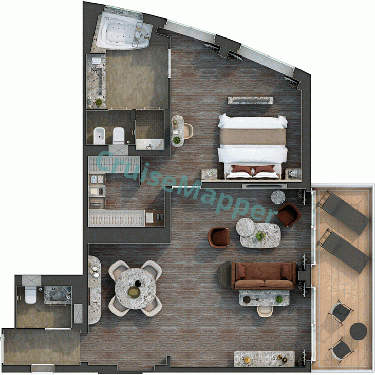 Silver Ray Bow-facing Grand Suite  floor plan