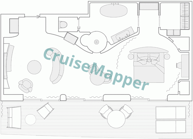 Orient Express Corinthian 1-Bedroom Penthouse Suite Mistral floor plan Orient Express Corinthian 1-Bedroom Penthouse Suite Mistral floor plan