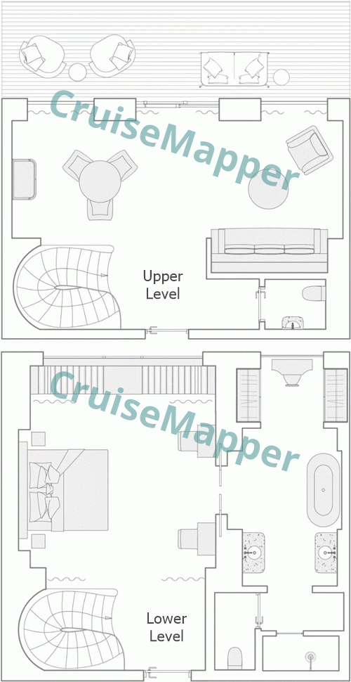 Orient Express Corinthian 2-Deck Duplex Suite floor plan Orient Express Corinthian 2-Deck Duplex Suite floor plan