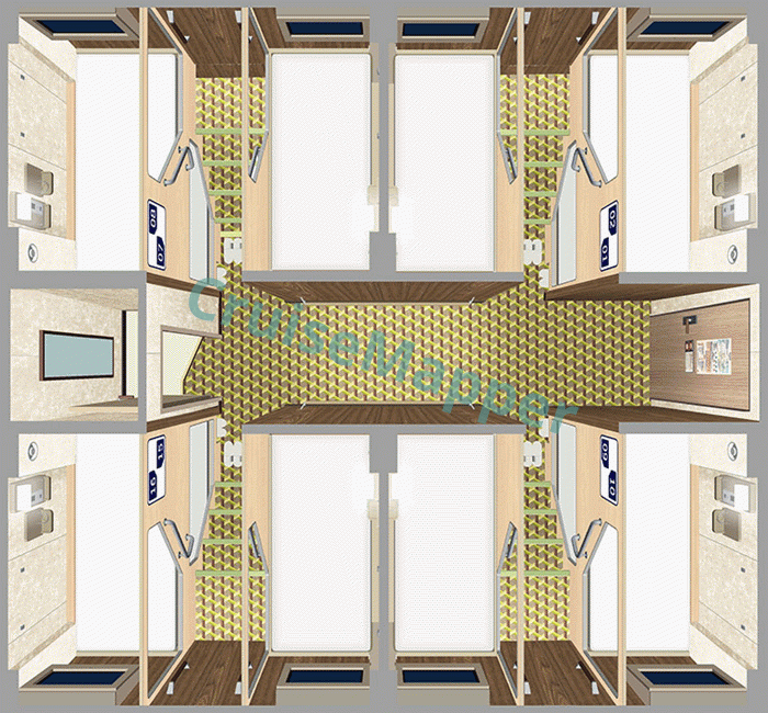 Sunflower Murasaki ferry Private Bed Group Shared Cabin  floor plan