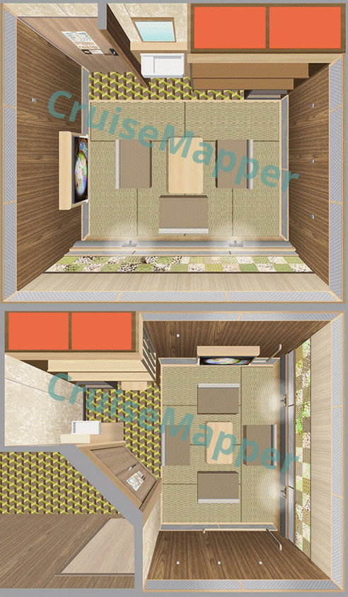 Sunflower Kurenai ferry Japanese-style Group Cabin with Futons  floor plan