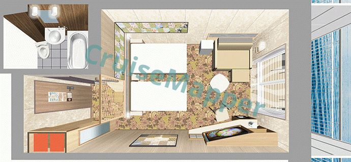 Sunflower Sapporo ferry Premium Room with Balcony  floor plan