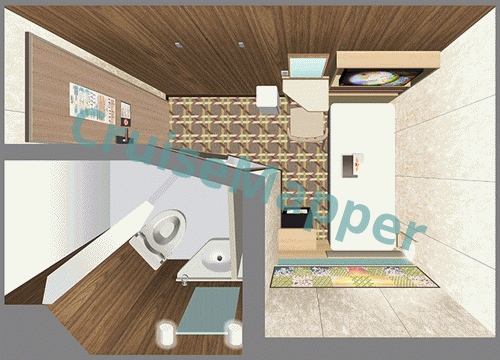 Sunflower Kirishima ferry Superior Single Cabins  floor plan