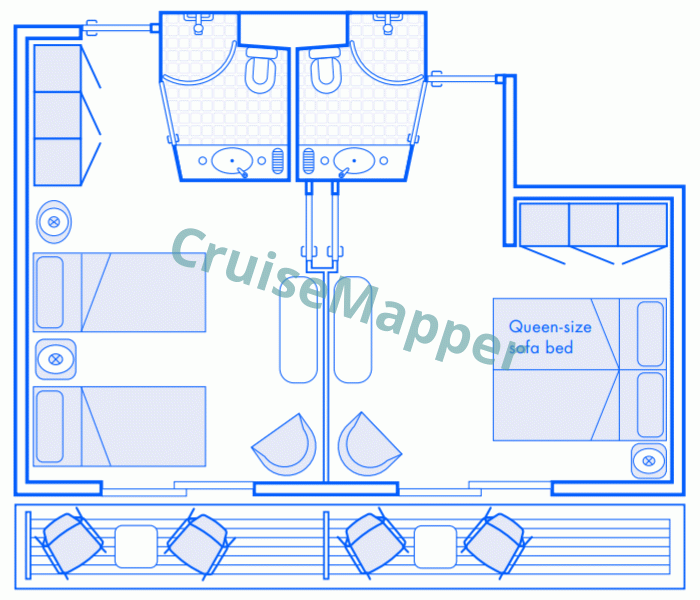 MV Magellan Discoverer 2-Room Triple Suite with Two Balconies  floor plan