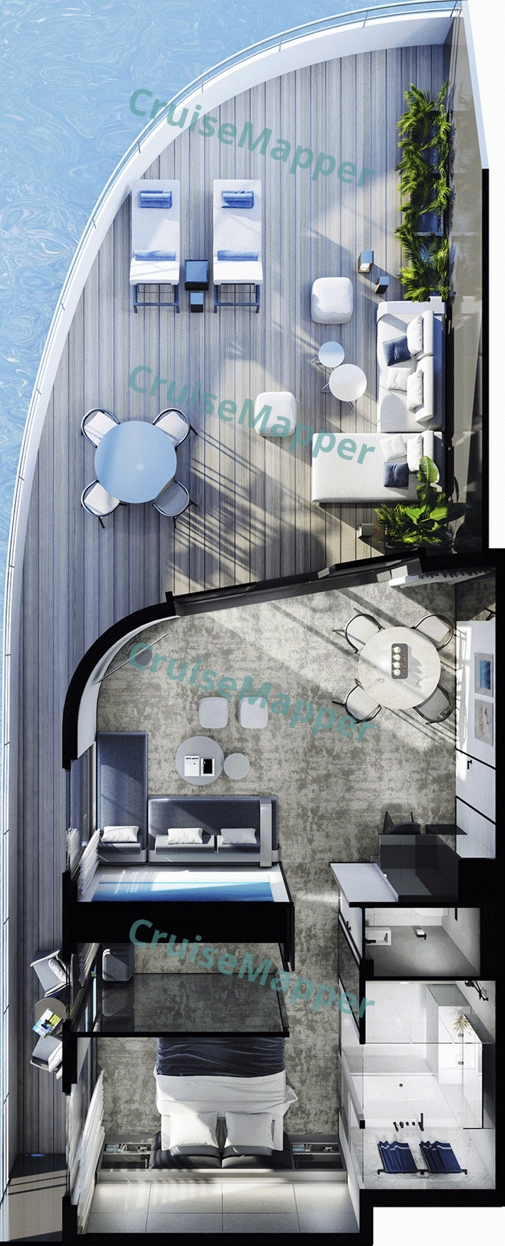 Emerald Kaia Owner Suite with Wraparound Balcony  floor plan