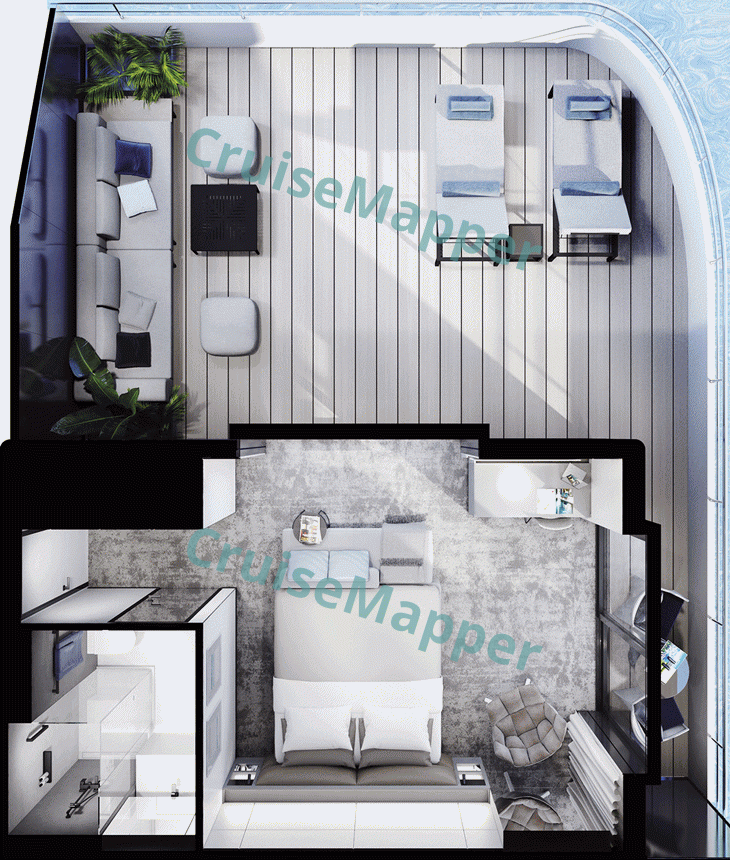 Emerald Kaia Terrace Suite with Wraparound Balcony  floor plan