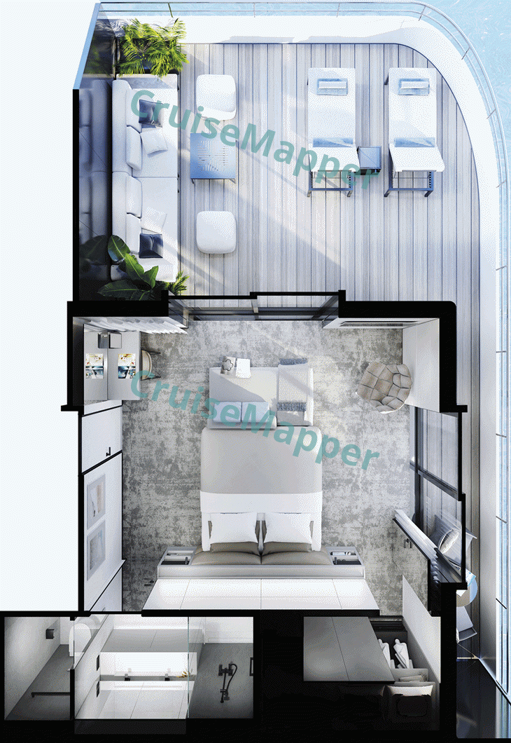 Emerald Kaia Yacht Suite with Wraparound Balcony  floor plan