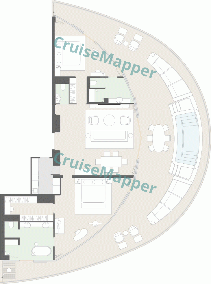 Four Seasons 3 2-Bedroom Saintt Barths Suite  floor plan