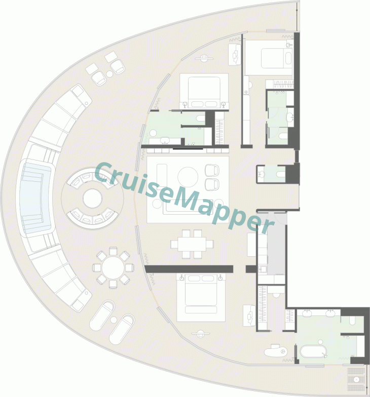 Four Seasons 3 3-Bedroom Portofino Suite  floor plan