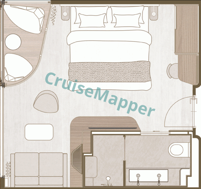 Celebrity Wanderer Vista Balcony Suite  floor plan