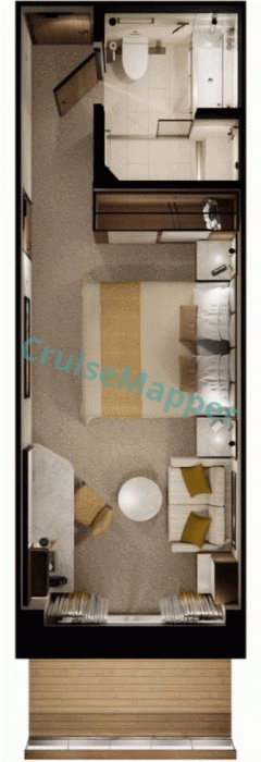 Crystal Grace Premium-SIngle Veranda|Balcony Cabins  floor plan