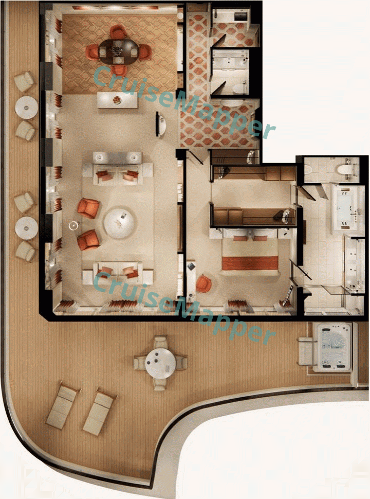 Crystal Grace Aft-Facing Penthouse Panorama Suite  floor plan