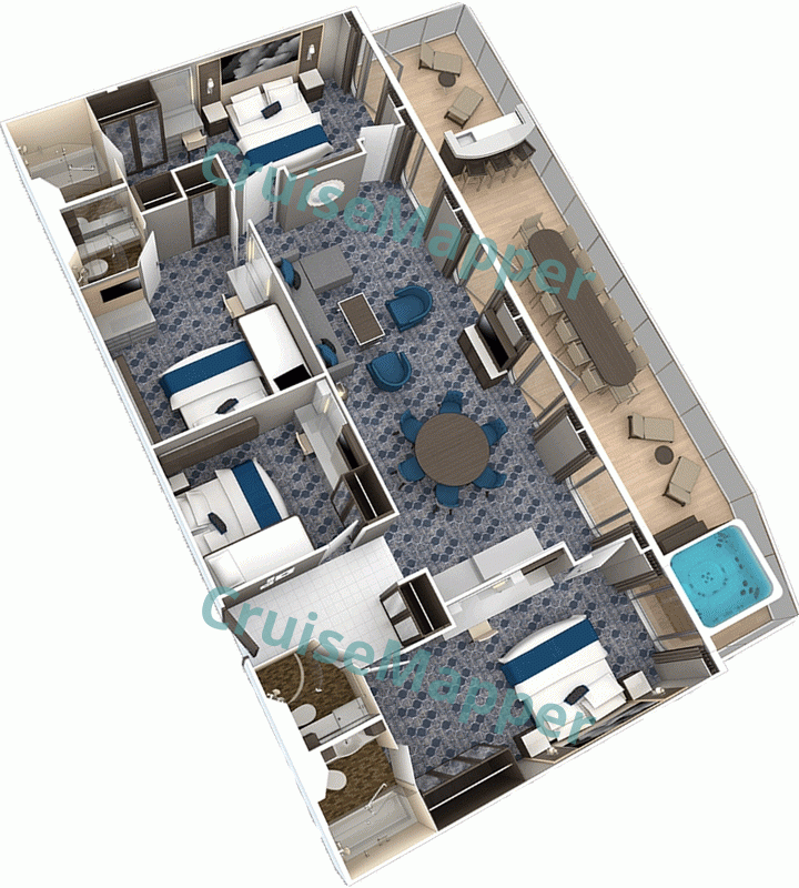 Independence Of The Seas Family Villa 4-Bedroom Vista Suite  floor plan
