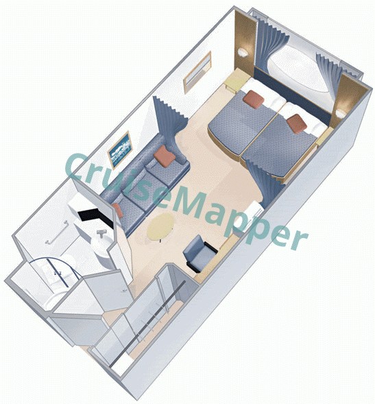 Independence Of The Seas Oceanview Cabin  floor plan