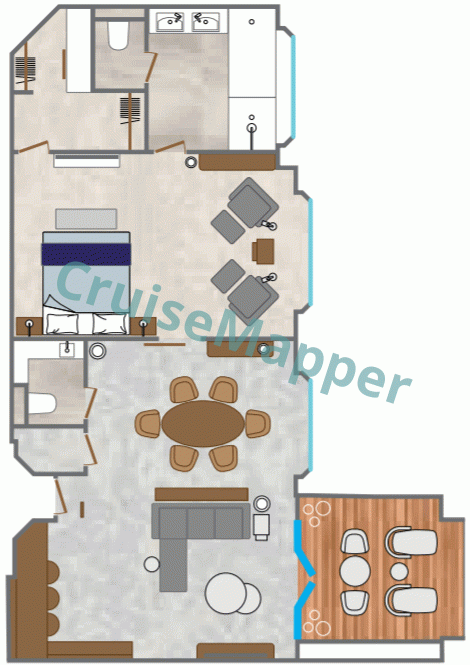 Star Breeze Midship Owners Suite  floor plan