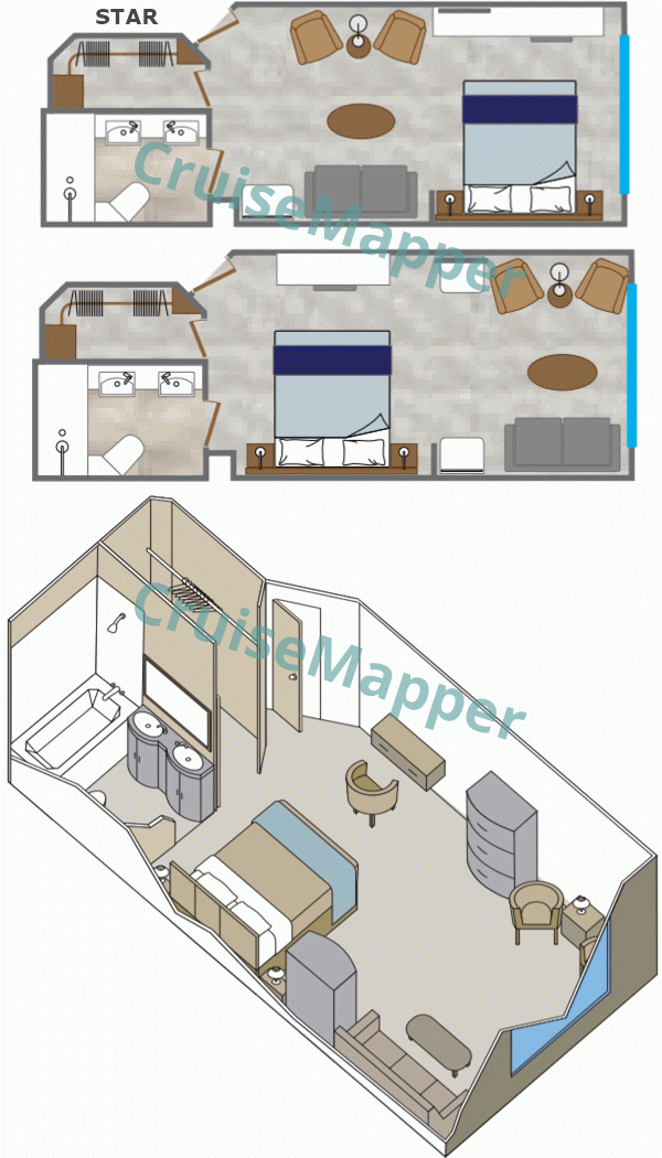 Star Breeze Oceanview Cabin  floor plan