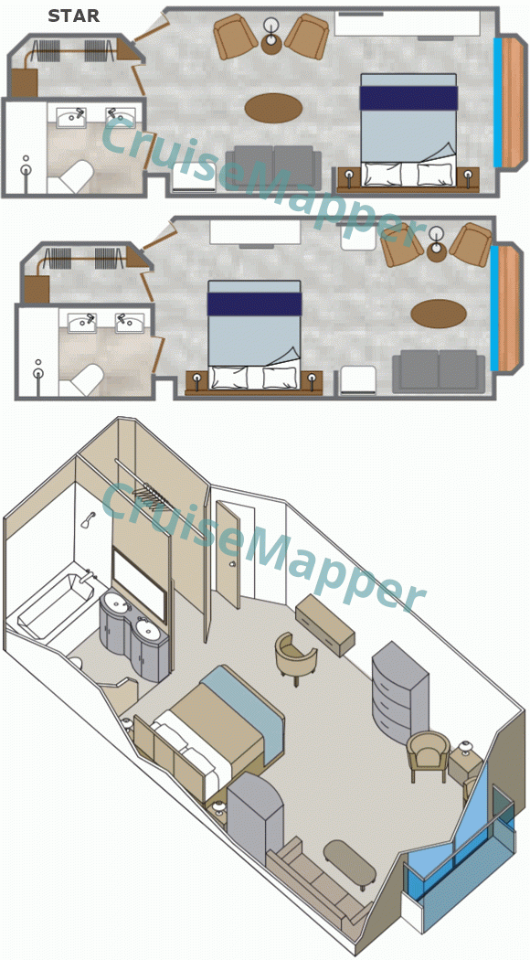 Star Breeze Balcony Cabin  floor plan