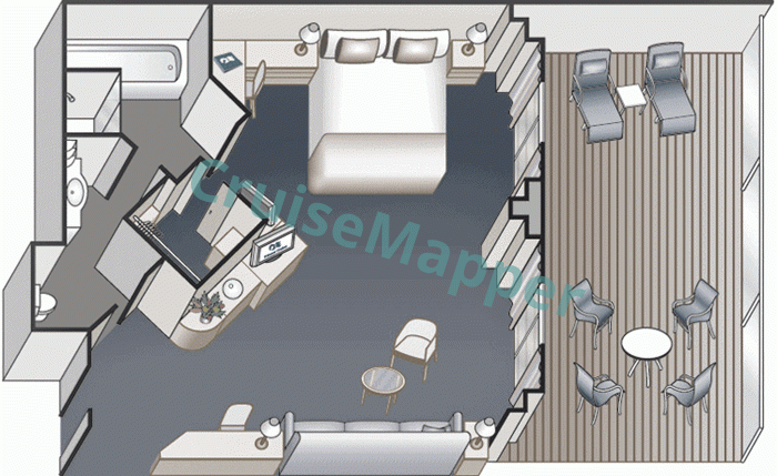 Diamond Princess Balcony Suite  floor plan