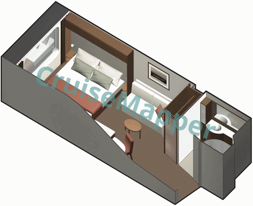 Celebrity Silhouette Oceanview Cabin  floor plan