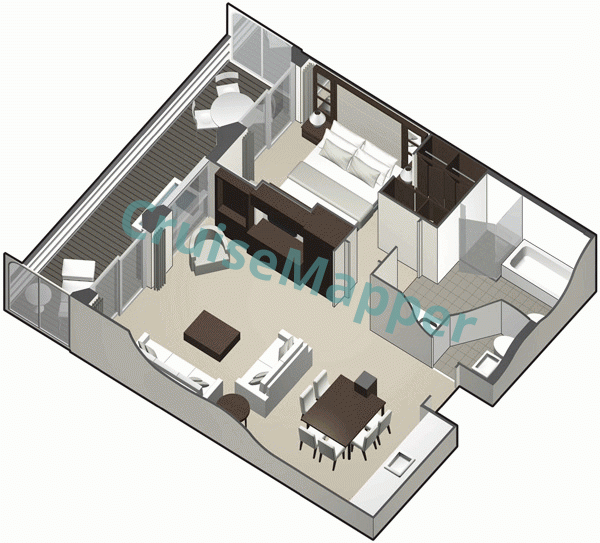 Celebrity Silhouette Royal Suite  floor plan