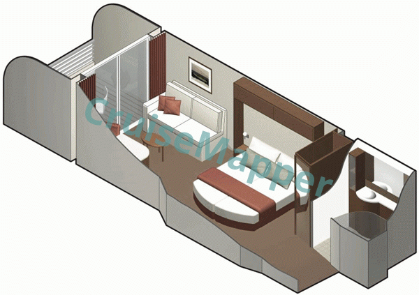 Celebrity Silhouette Aqua-Concierge Balcony Cabins  floor plan