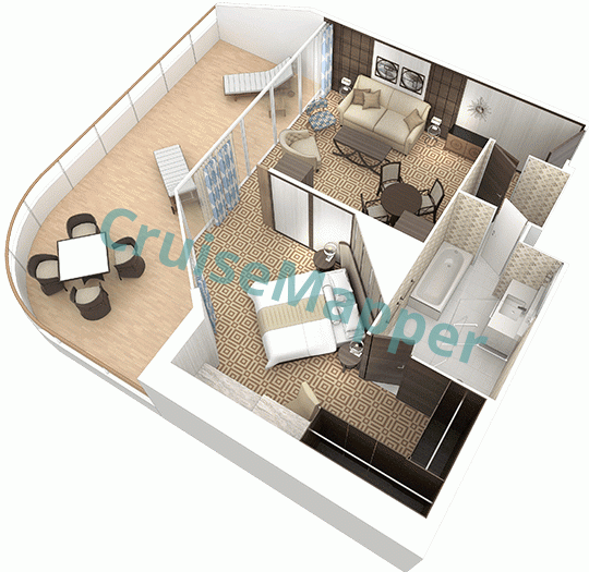 Azamara Quest Club World Owners Suite  floor plan