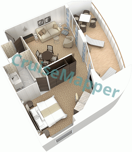 Azamara Quest Club Ocean Suite  floor plan