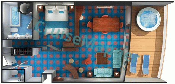 Norwegian Sky Owners Suite  floor plan