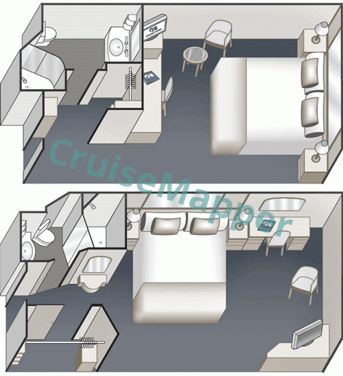 Coral Princess Interior Cabin  floor plan